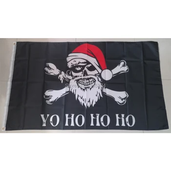 Santa Claus Kaulai Piratų Yo Ho Ho Ho Vėliavos Užsakymą Reklama Spausdinta Poliesteris Šalies Namų Dekoro 3x5FT