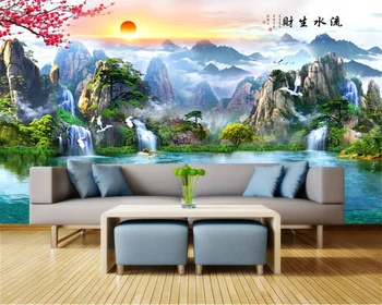 Individualizuotos fono paveikslėlį 3d freskomis gražus vandens ir turto didelis peizažas kambarį miegamojo sienos dokumentų namų dekoro обои
