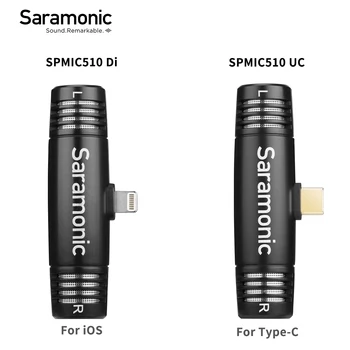 Saramonic SPMIC510 Di/UC Kompaktiškas Stereo Mikrofonas iOS/Android Prietaisai Vlog Gyvų Srautas Pokalbį ENG Mobiliojo Vaizdo