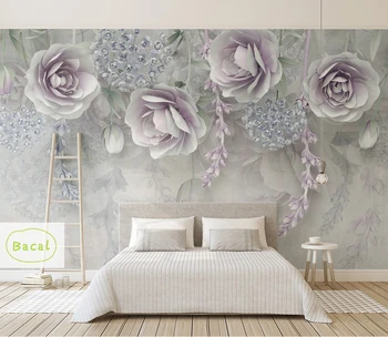 Custom 3D Sienų Freskomis Tapetai miegamajame sienos Retro Rankomis Dažyti Gėlių Sienų Tapybos Namų 5D Sienų Tapetai, Gėlių Dekoras