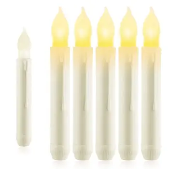 Pakuotėje yra 2 Lauko Flameless Siaurėjantys Žvakės ,16,5 cm Gintaro LED žibintai, Plastiko Baterijos Žvakės,Ne Vaškas Tolimosios šviesos Mirgėjimas