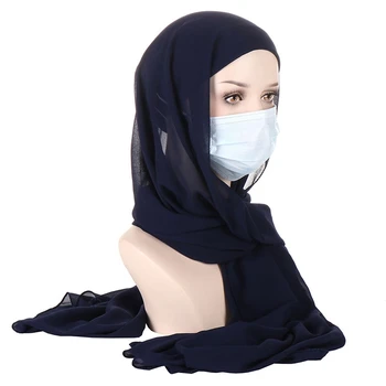 Šifono Hijab Šalikas Moterims Šydas, Momentiniai Hijab Musulmonų Ponios Islamas Hijab Šalikas Moteriška Musulman Wrap Skarelė 1