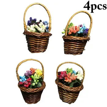 4Pcs/Set Gėlių Krepšelis Šaldytuvas Magnetai 