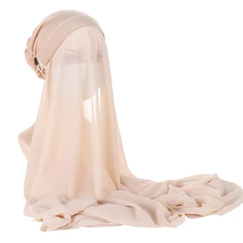 Šifono Hijab Šalikas Moterims Šydas, Momentiniai Hijab Musulmonų Ponios Islamas Hijab Šalikas Moteriška Musulman Wrap Skarelė 2
