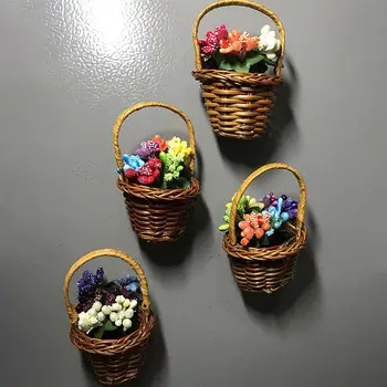 4Pcs/Set Gėlių Krepšelis Šaldytuvas Magnetai 