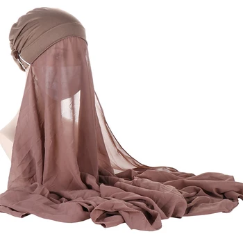 Šifono Hijab Šalikas Moterims Šydas, Momentiniai Hijab Musulmonų Ponios Islamas Hijab Šalikas Moteriška Musulman Wrap Skarelė 4