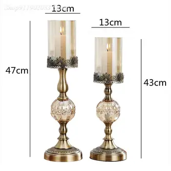 Stiklo, Žvakių Laikiklis Tuščiaviduriai Metaliniai Žvakių Laikiklis Retro Europos Stiliaus Vestuvių Dekoravimas Stalo Centerpieces Kristalų Namų Dekoro 4