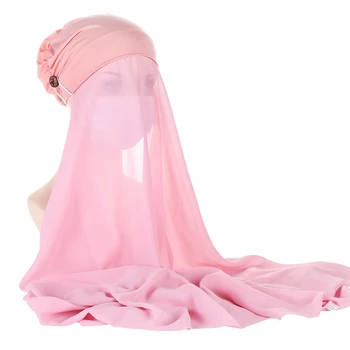 Šifono Hijab Šalikas Moterims Šydas, Momentiniai Hijab Musulmonų Ponios Islamas Hijab Šalikas Moteriška Musulman Wrap Skarelė 5