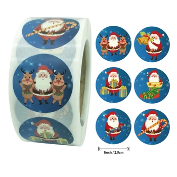 500pcs/Roll 1Inch Kalėdų Lipdukai Kalėdų Medžio Sniego Etiketes, Dovanų Dėžutėje Raštinės Paketas, Papuošalai Navidad Papuošalai 2022 0