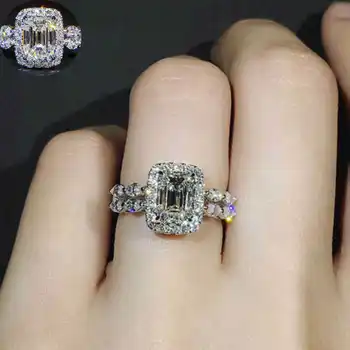 Madingi nauji aikštėje modeliavimas prabangus žiedas sidabro spalvos specialios formos vestuvių žiedas