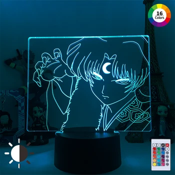 Akrilo 3d anime lempos anime Inuyasha pagrindiniai kištukiniai naktinių lempų lizdai lempos, statulėlės, apšvietimas, miegamojo animacinių filmų, komiksų, šviesos, namų dekoro lemputė dovanų