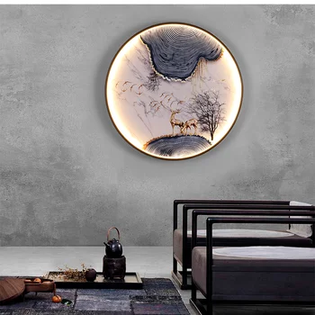 Naujas Kinų stiliaus kraštovaizdžio sienos lempos kambarį fono sienos miegamajame naktiniai staleliai, lempa Kinų stiliaus meno restoranas sienos lempos