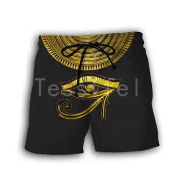 Tessffel Egipto Faraono Anubis Horo 3D Atspausdintas 2021 Naujas Mados Vasaros Atsitiktinis Šortai Vyrams/Moterims Harajuku Prarasti Paplūdimys Stilius-33 0