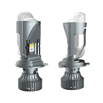 2VNT H4 Lemputes Žibintų 120W Auto Lempos Mini Objektyvas LED Automobiliams, Aukštos Pluošto artimąsias H4 LED Projektorius, Dual Lens Turbo Ventiliatorius 6000K Balta