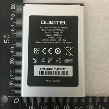 100% Originalus oukitel C8 Baterija Naujas 5.5 colių oukitel C8 Mobiliojo Telefono Baterija 3000mAh su Sekimo Numerį 0
