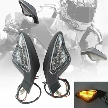 Motociklo Galinio vaizdo Šoniniai Veidrodėliai W/ LED Posūkio Signalo Lemputė DUCATI 848 1098 1098S 1098R 1198 1198S 1198R