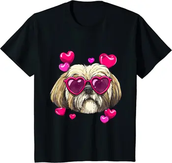 Shih Tzu Valentino Diena Širdies Šunų Mylėtojas T-Shirt