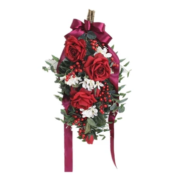 Dekoratyviniai Dirbtiniai Rožių Gėlių Girlianda Šilko Vestuvių Gėlės Apdaila Namo Apdaila, Dekoratyviniai Dirbiniai Durų Lintel 