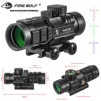 GAISRO VILKAS 4x32 red dot akyse medžioklės karabinas taikymo sritis Šautuvas Žiūronas taktinė Optika Airsoft Akyse Spotting scope už medžioklės šautuvas