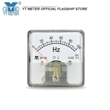 SD60 dažnio keitiklis Hertz metrų 10V įvesties 50Hz, 60Hz 100Hz 120Hz 100% dažnio matuoklis dial indikatoriaus rodyklė analoginis matuoklis dh