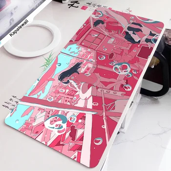 Mielas XL Didelis Anime Rožinė Kilimėlis Žaidėjus Kawaii Žaidimų Pelės Padas Guminis Otaku Fiksavimo Krašto Didelis Kilimas Nešiojamojo KOMPIUTERIO klaviatūra stalas kilimėlis 0
