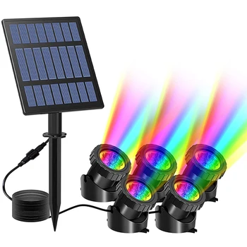 Thrisdar 1/2/3/5 RGB Saulės energija Varomas Lauko Prožektorius IP65 Saulės Vejos Kraštovaizdžio Šviesos Sodas Kelias Baseinas, Povandeninis Dekoro Šviesos