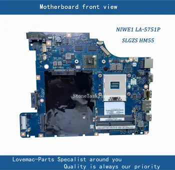 NIWE1 LA-5751P originalus Lenovo Z460 G460 Nešiojamas plokštė Z460 G460 Mainboard SLGZS HM55 N11M-GE1-S-B1 DDR3 100% teste
