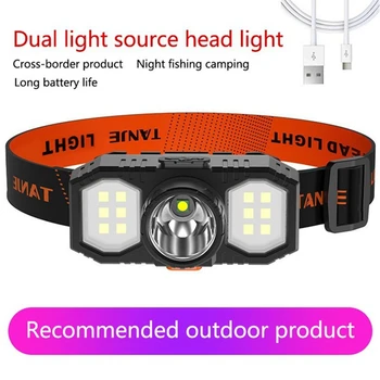 Super Didelis LED Žibintai 3 Režimas USB Įkrovimo Žibintai su įmontuota Baterija Fotoblykstės Žvejybos Veikia
