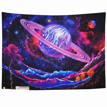 psychedelic gobelenas sienos galaxy žvaigždėtą užsakymą antklodė namų dekoro sienų medžiaga trippy mėnulis gobelenas