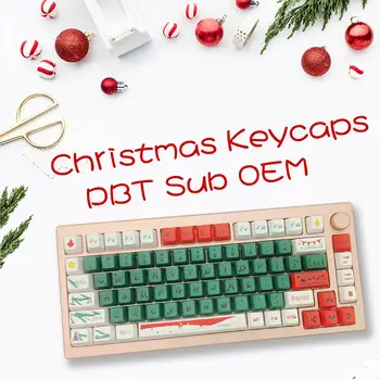 123 Klavišus PBT Keycaps Dye sub Kalėdų Tema Mechaninė Klaviatūra Keycaps už 61/ 64 /68 /87/ 96 /98 /108 Kryžiaus Ašies Universali 0