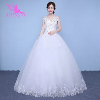 AIJINGYU 2021 grožio Pritaikyti naujiems karšto pardavimo pigūs kamuolys suknelė nėriniai atgal oficialų nuotakos suknelės, vestuvių suknelė WK769