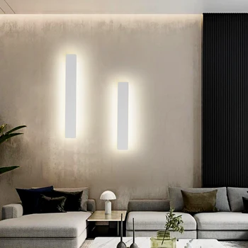 Minimalistinės Kūrybos Ilgio Sienos Lempa, Modernios LED Fono Sienos Lempos Kambarį Naktiniai Aliuminio Sienų apšvietimo Ligting Sconce