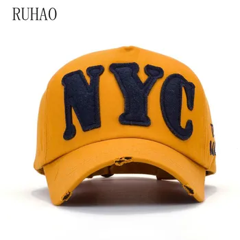 RUHAO Prekės NYC Medvilnės Beisbolo kepuraitę Vyrų, Moterų Siuvinėjimo Raštą Snapback Skrybėlę Casquette Vasaros Sporto JAV Hip-Hop Bžūp Gorras