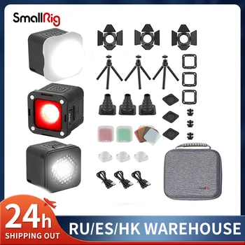 SmallRig 3 Pack LED Vaizdo Šviesos Rinkinys DSLR Užpildyti Šviesos Vandeniui Nešiojamas Fotoaparatas Šviesos Rinkinys Mini Kubas su 8 Spalvų Filtrai 3469