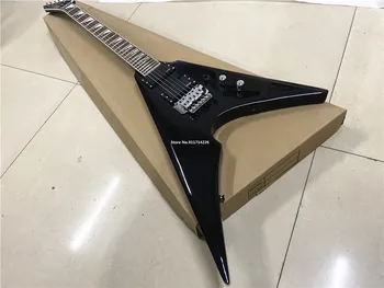 Aukštos kokybės dviejų swaying suderinta šakių elektrine gitara, juoda aktyvus pikapas gali būti pritaikytas nemokamas pristatymas