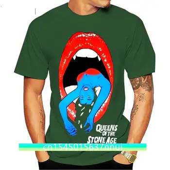 Custom Tee Marškinėliai Mados Vyrai, O-Kaklo Karalienė Akmens Amžiaus Stoner Roko Grupė Trumpas Rankovėmis T Shirts