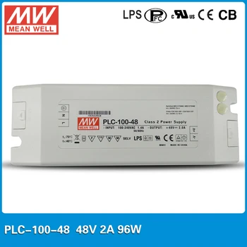 Originalus Meanwell 96W 2A 48V Maitinimo PLC-100-48 LED Ekranas Vairuotojas su PFC Funkcija su varžtu terminalo stype I/O 0