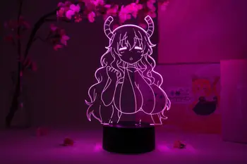 Anime Pav Kecalkoatlis LED Nakties Šviesos Miegamojo Puošmena Gimtadienio Dovana Lempos Manga Praleisti Kobayashi ' s Dragon Tarnaitė Šviesos