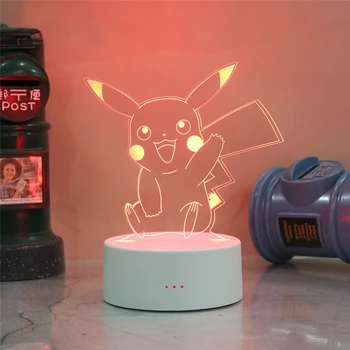 Pokemon Žibintas 3D Naktį Šviesos Žaislai Anime Pokemon Lempos Pikachu LED Skaičiai Modelio Stalo Lempa Žaislas Vaikų Berniukų, Mergaičių Gimtadienio Dovana
