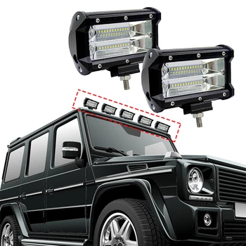 5Inch 72W LED Darbo Šviesos diodų (Led Bar Prožektoriai 4x4 Offroad Sunkvežimių ATV, SUV Valtis Rūko Žibintai Vietoje Šviesos Led Lempos, Automobilių Reikmenys
