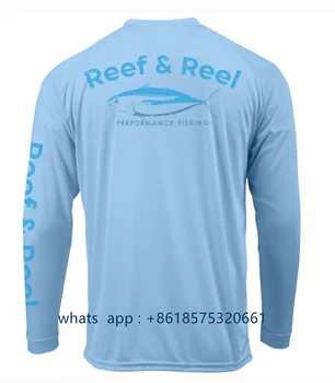 Reef&ritės Vyrų Quick Dry Žvejybos Marškinėliai ilgomis Rankovėmis Veiklos rezultatų Apsauga Uv Marškinėliai Camisa De Pesca Logotipą Žuvų Drabužiai