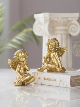 Europos Dervos Amatų Šviesos prabanga aukso mielas angelas papuošalai gimtadienio dovana, Namų Baldai Biuro Kūrybiškumą Darbalaukio Dekoras