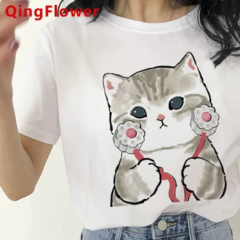 Katė marškinėliai moterims y2k drabužius estetinės grafinis tees moterų grunge harajuku kawaii drabužius marškinėlius streetwear 0
