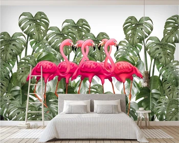 Beibehang Užsakymą tapetai Šiaurės Vėžlio flamingo TV fono sienos 3d gyvenimo kambario, miegamasis fono sienos freskos 3d tapetai