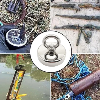 Super Neodimio Žvejybos Magnetai, Stiprūs Varžto Skylę Eyebolt Išrinkti Upių ir Magnetinio Žvejybos Produkto Įrankis