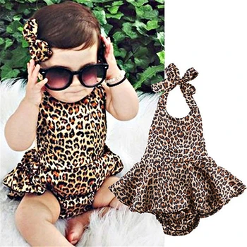 Leopard Bodysuit Kūdikių Drabužiai Cool Baby Merginos Originalus Bodysuits Kostiumas Nustatyti Kūno Jumpsuit Vasaros Stilius
