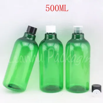 500ML Tuščia Žalia Plastikinio Butelio , 500CC Šampūnas / Losjonas / Tonerio Sub-išpilstymo , Tuščias Kosmetikos Konteinerių ( 14 VNT/Lot )