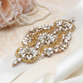 MissRDress Cirkonio Vestuvių Diržo Perlų Rankų darbo Vestuvinius Diržo Gold Crystal Nuotakos Suknelė Varčios Vestuvių Priedai JK851
