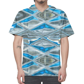 trumpomis rankovėmis su gobtuvu marškinėliai Mados Moterų Ir Vyrų T-shirt Naujas Sunkiasvoris High Street Prarasti 3D printing36