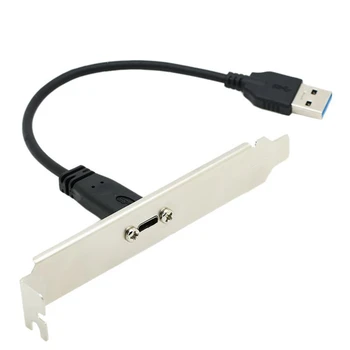 0,2 M USB 3,0 A Stecker auf USB 3,1 Typ-C typ c USB-C Weibliche HDD lade daten verbindung kabel 20cm mit Panel Mount Schraube Lo